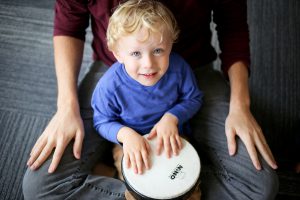 Steady beat (by tapping a drum or your lap) is one of the many ways music supercharges early brain development.