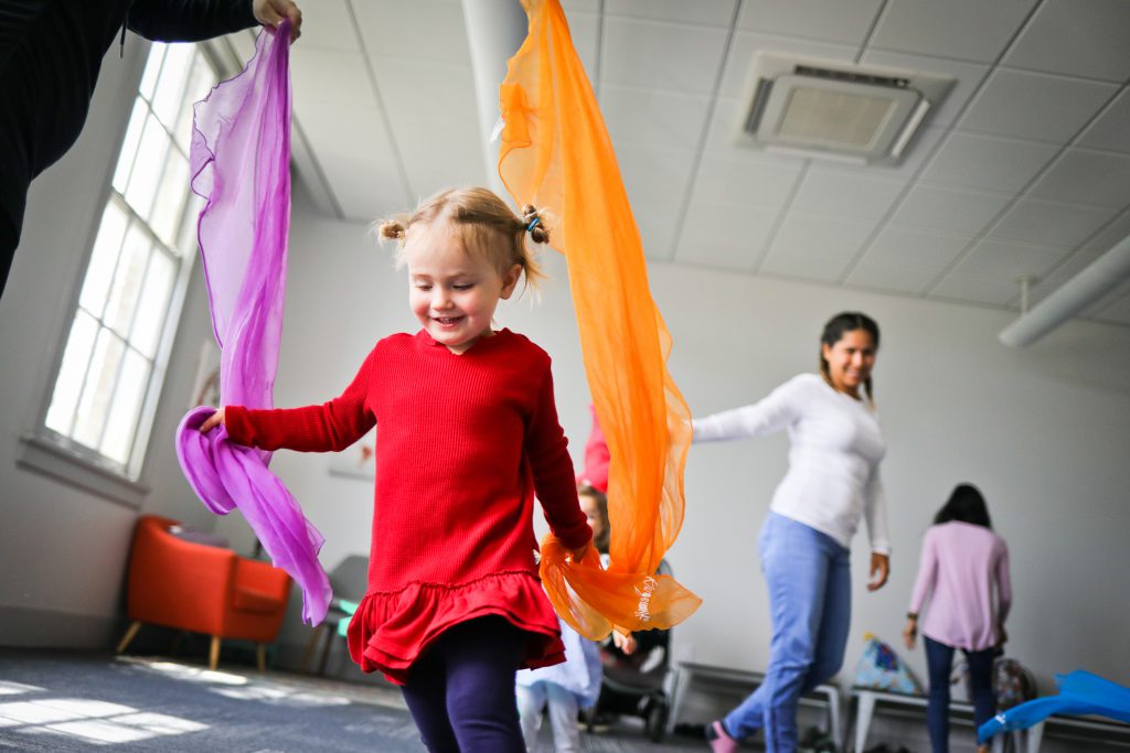 Kindermusik Class - Toddler Girl with Scarves